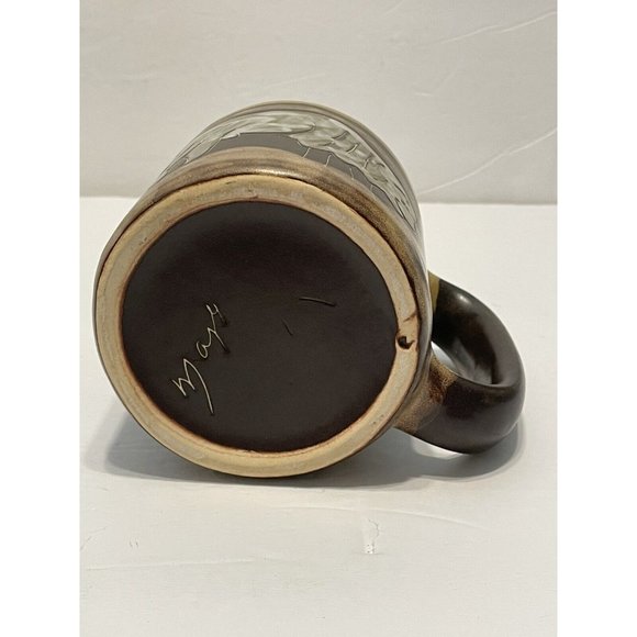 Mara of Mexico Brown Stoneware Coffee Mug Tea Cup Buffalo Cow Bravery Strength - Picture 6 of 6